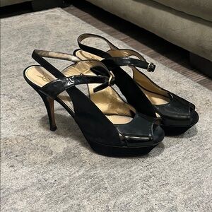Yves Saint Laurent Black Slingback Heels